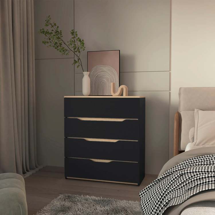4 Drawer Dresser Wenge And Light Oak