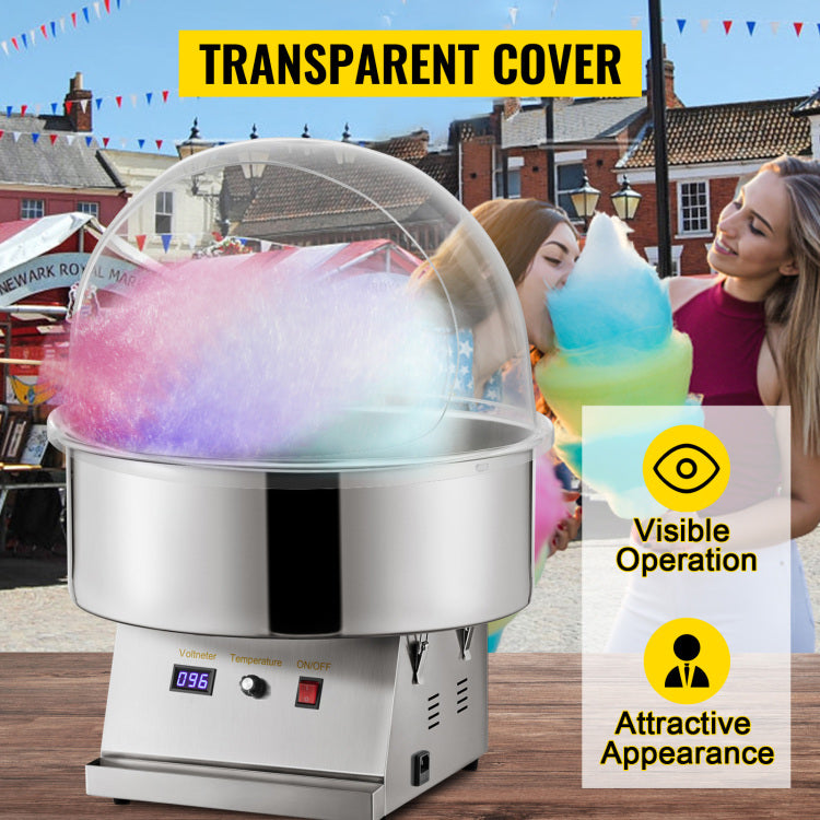 Candy Machine Bubble Shield 20.5 Inch Clear Plastic Cotton Candy Cover For Commercial Candy Maker Machine