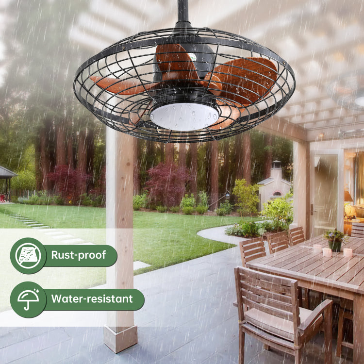 20 Inch Downrod Mount Led 18W 3Cct 5 Abs Blades Dc Motor With Hanging And Hook For Outside Patios Pergola
