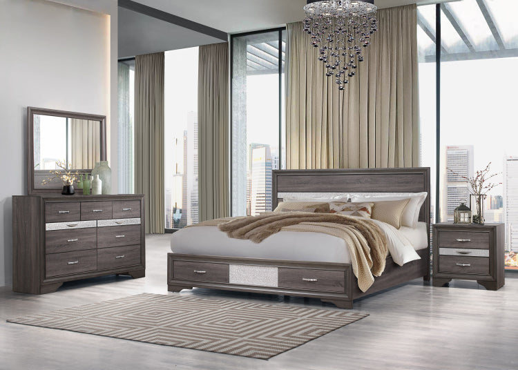 Ryder Sparkle Grey Queen Bed