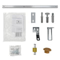 18Modern Flat Panel 42 In. X 80 In. Solid Core White Finished Vinyl Bi Fold Door With Hardware Kit