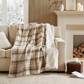 1 Piece 50X60" Heated Throw,Tan Plaid