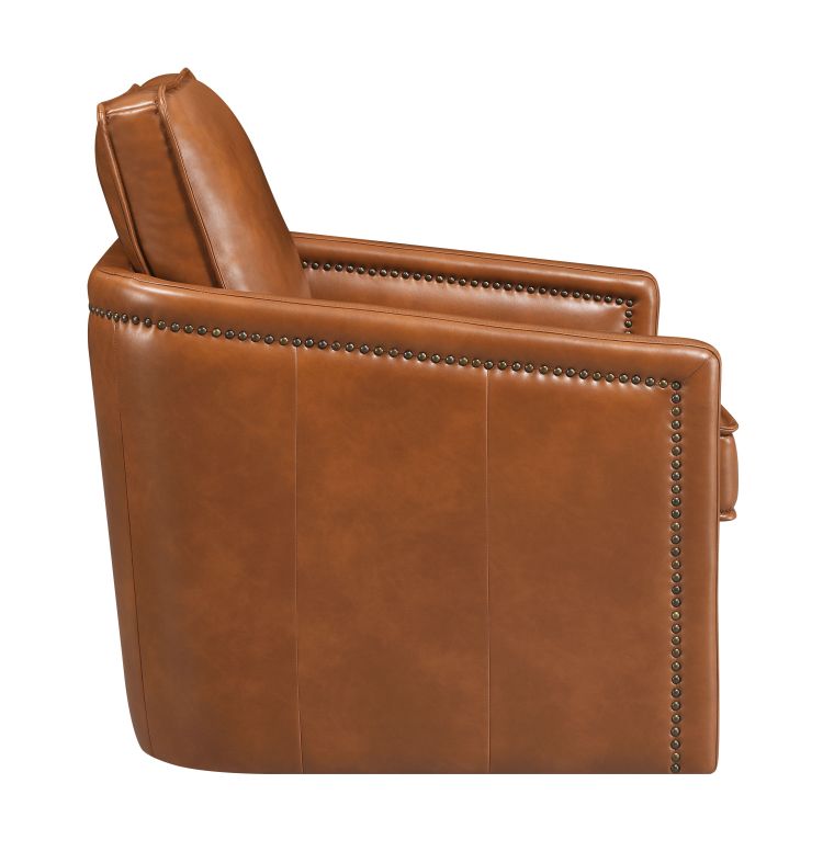 Rocha Brown Leather Aire Swivel Chair W Glider