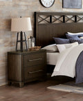 Contemporary Style Bedroom 1Pc Nightstand Of 2 Drawers Dark Brown Finish Wooden Furniture Modern Look