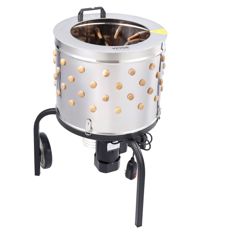 Chicken Plucker Machine, Feather Plucker With 20 Inch Stainless Steel Drum, Defeathering Equipment With 108 Soft Fingers, Simple Debris Collection, 500W High Power Poultry Plucking