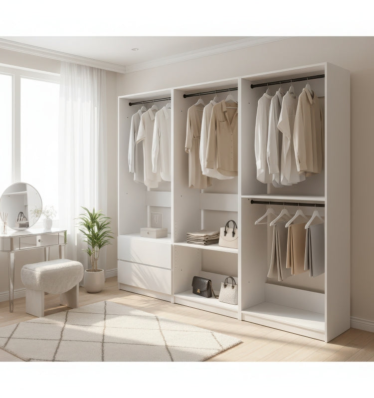 Prosper White Freestanding Walk In Wood Closet System