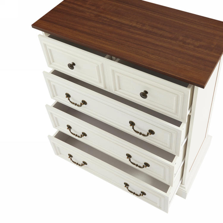 Modern White 5 Drawer Dresser For Bedroom Ample Storage Wide Chest Of Drawers, Sturdy & Safe