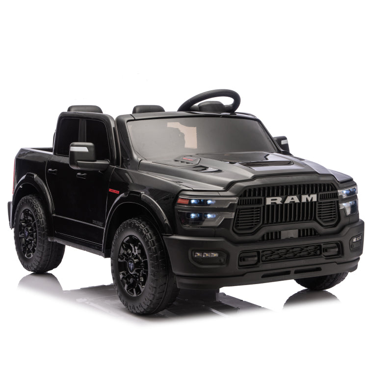 24V 160W Officially Licensed Dodge Ram 2500 Design 2 Seater Kids Ride On Truck,W Remote Control,W 2Wd&4 Wheel Suspension,Storage Space&High Door Design,Built In Music&Bluetooth,Usb Mp3 Port For 3 6