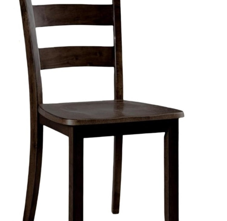 Transitional Style 5Pc Dining Table Set 1X Table & 4X Chairs Square Dining Table Slat Back Chairs Espresso Finish