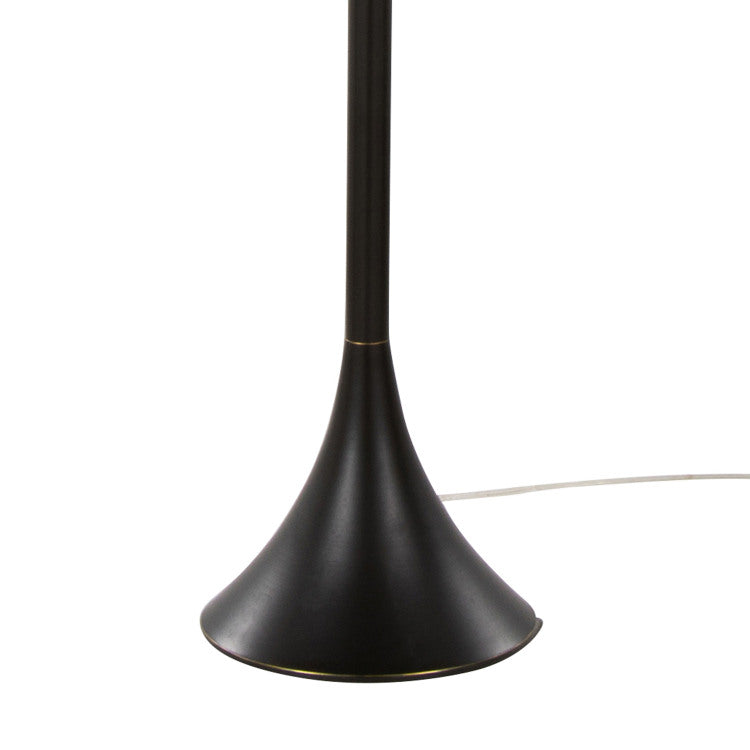 65" Contemporary Metal Floor Lamp In Oil Rubbed Bronze With Natural Linen Shade