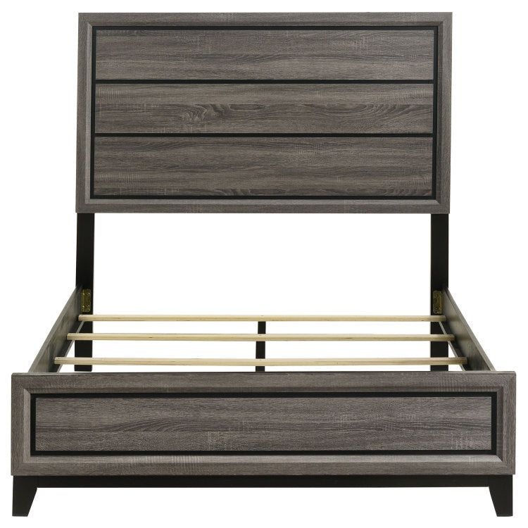 Cabrillo Grey Oak Wood Full Panel Bed