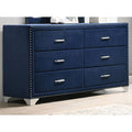 Kennedy Pacific Blue 6 Drawer Upholstered Dresser