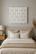 White Square Shape Handcrafted Mdf Wall Decor 16"X16" Elegant Home Accent
