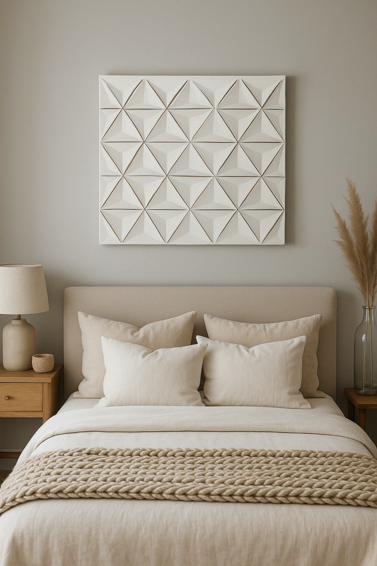 White Square Shape Handcrafted Mdf Wall Decor 16"X16" Elegant Home Accent