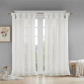 Floral Emb Hed Cuff Tab Top Solid Curtain Panel Only 1 Pc Panel