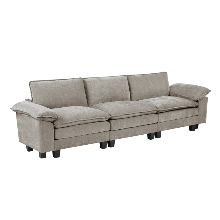 Modern Style Sofa Plush Comfort Chenille Fabric Upholstery Contemporary Living Room Furniture 1Pc Durable Plywood