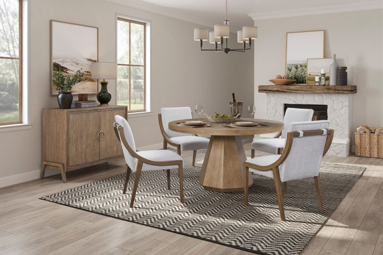Round Dining Table W Lazy Susan Latte