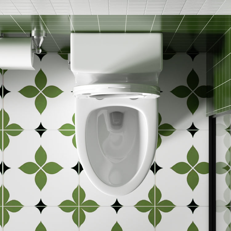 1.28 Gpf Tornado Flush One Piece Toilet Elongated,Siphonic Side Press Single Flush,17" Ada Comfort Chair Height Seat,Soft Closing Seat, 1000G Map Flushing Score Toilet, Gloss White Gw 003S