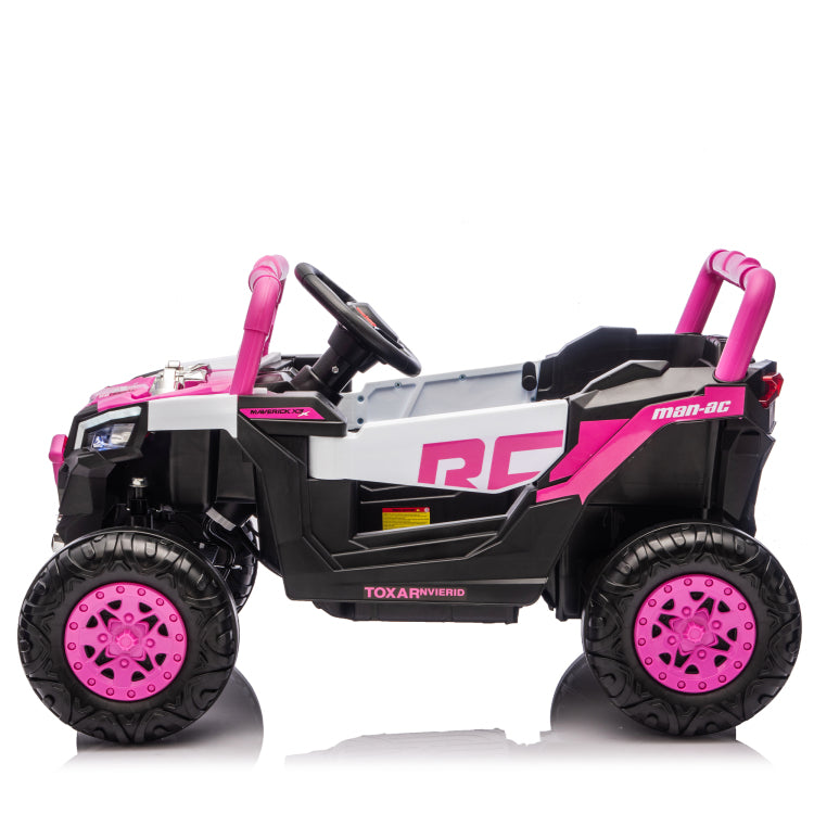12V Kids Ride On Electric Utv W 2.4G Parents Control,Slow Start&Swing Function,Anti Slip Wheels With Front Shock Absorbers,Led Lights,Built In Music Player,Long Lasting Battery,For Kids Aged 3 5