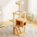 48.8" Modern Cat Tower, Wood Cat Tree Tower For Indoor Cats, Cat Treewith Sisal Covered Scratching Posts And Top Perch, Cat Condo With Acrylic Hammock For Small Large Cats