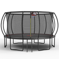 Yc 14Ft Trampoline Pumpkin Black Red Fframe Height 90Cm