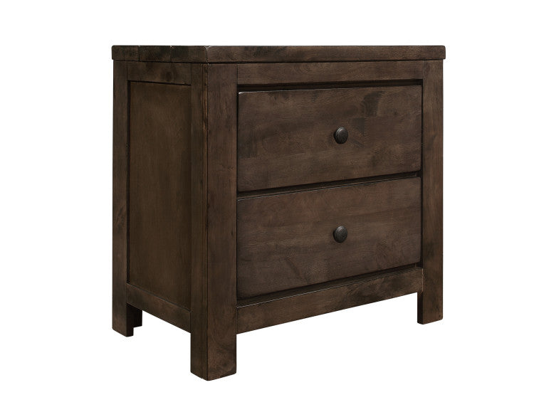 Brown 2 Drawer Nightstand