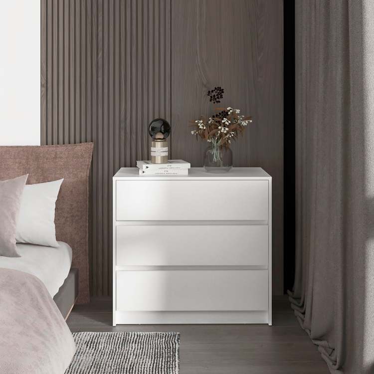 White 3 Drawer Dresser