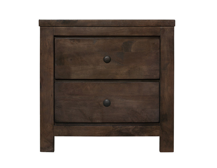 Brown 2 Drawer Nightstand