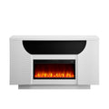 Aurora White 76 Inch Fireplace With Tv Lift