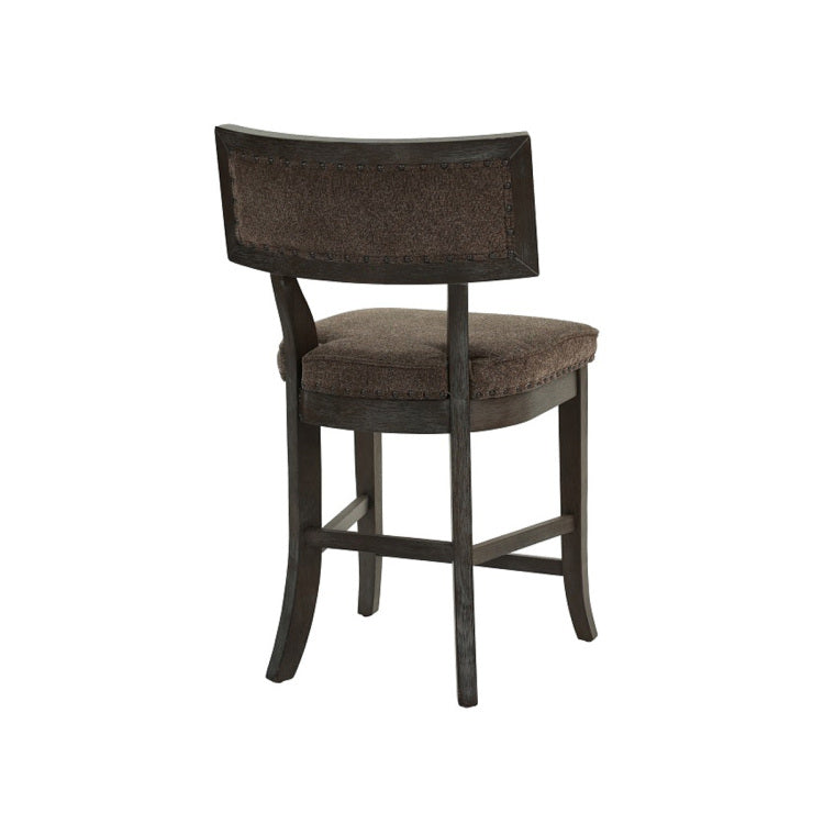 Set Of 2 Dining High Chairs With Fabric Upholstery Cushion, Espresso