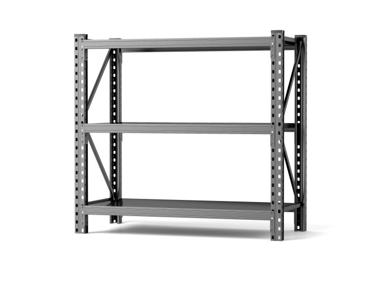 3 Tier Industrial Shelving Rack 47In, Heavy Duty Steel Shelving Unit Adjustable, 51.2" W*23.6" D*47.3"H, Black, Requires Assembly