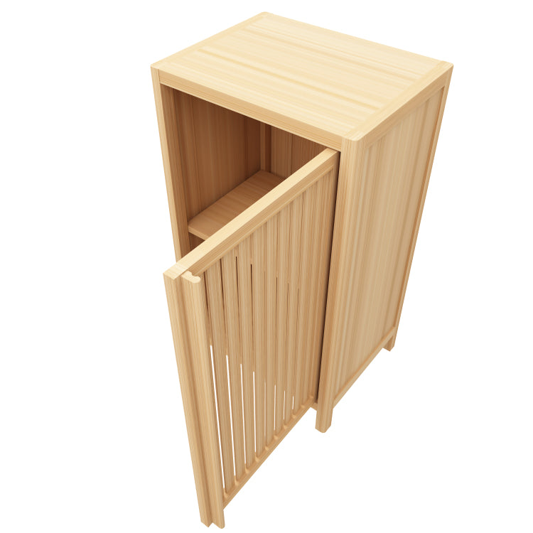 Bathroom Bamboo Storage Cabinet, Freestanding Floor Cabinet With Door And Shelf For Bathroom, Living Room, Bedroom, Hallway, Kitchen