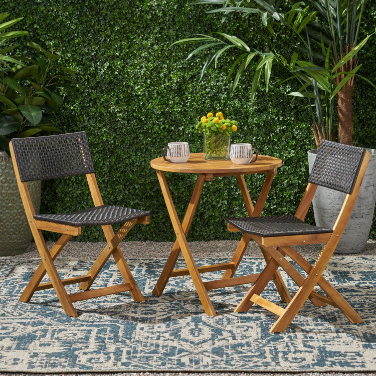 HILLSIDE BISTRO SET,2 Chairs 1 Table brown - wood