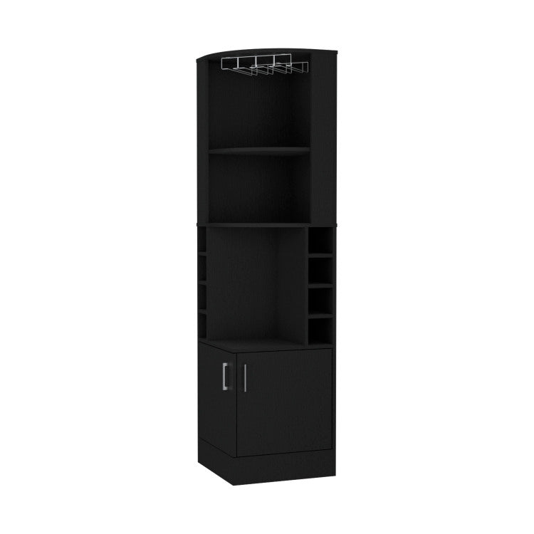 Delhi Corner Bar Cabinet, Eight Built In Wine Rack, Glass Rack, Double Door Cabinet