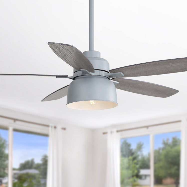 52 Inch Premium Cement Gray ,E26 Bulb Included,Remote Control,Dc Motor,5 Plywood Blades