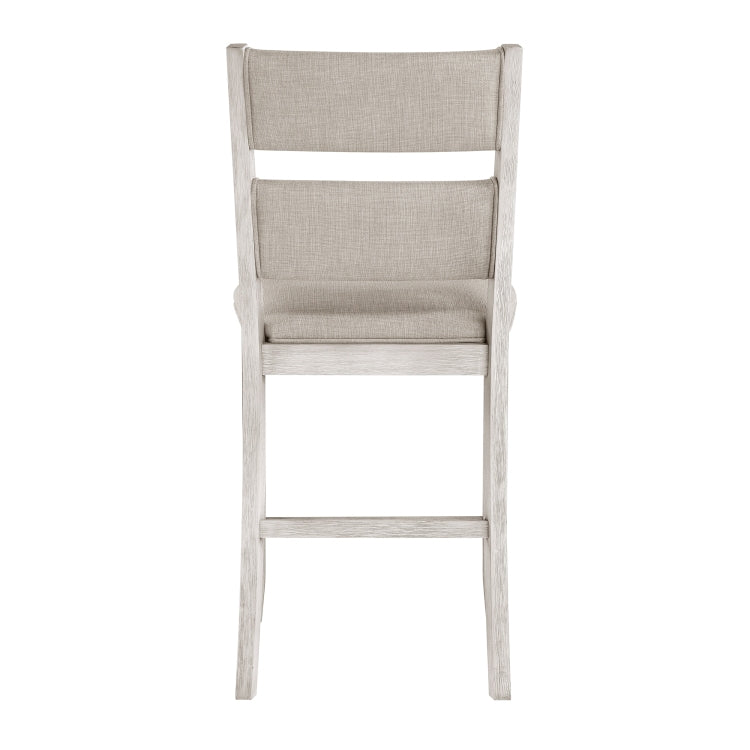 Modern Farmhouse Counter Height Chairs Set Of 2 Antique White Finish Upholstered Seat Back Dining Furniture