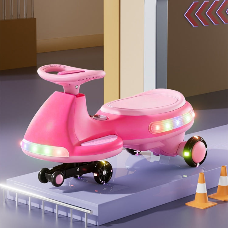 Electric Rocking Car, Fully Illuminated, With Enlarged Flashing And Silent Wheels, 12V7 Battery, Dual Drive 550 Motor, And Bluetooth Gliding And Electric Two In One