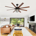Same As W882P212626 Modern 66 Inch With 6 Speed Wind 8 Blades Remote Control Reversible Dc Motor With Light