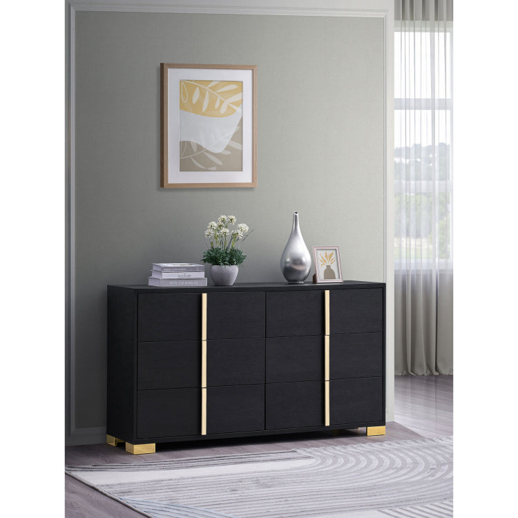 Medici Black 6 Drawer Dresser