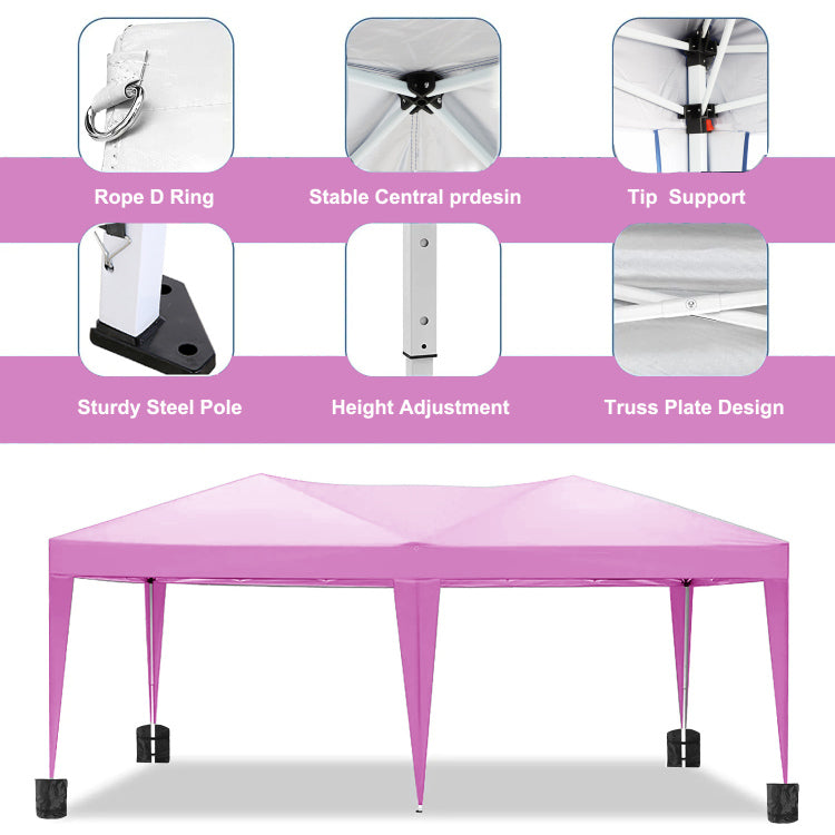 10'X20' Folding Canopy With 6 Removable Sidewalls Outdoor Event Shelter Upf 50 Gazebo Portable Tents For Parties Beach Camping Wedding Ez Pop Up Canopy With Carry Bag Old Sku: W2185P191601