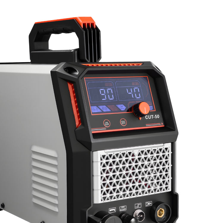 Plasma Cutter, 50A Non Touch Pilot Arc Plasma Cutting Machine, 110V 220V Dual Voltage Digital Display Igbt Inverter With 2T 4T Function & Adjustable Pa Pt Time For Home Repairs, Workshops