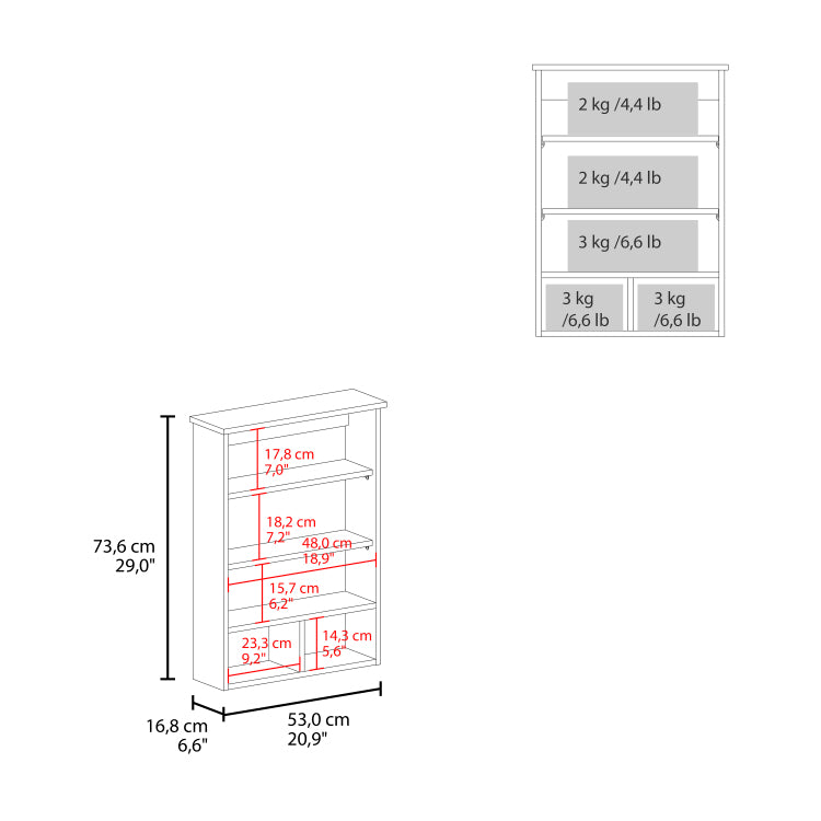 Vina Medicine Cabinet With Mirror Door 29" High Cabinet Organizer With Three Concealed Shelves And Two Open Shelves For Bathroom, Kitchen, Mudroom