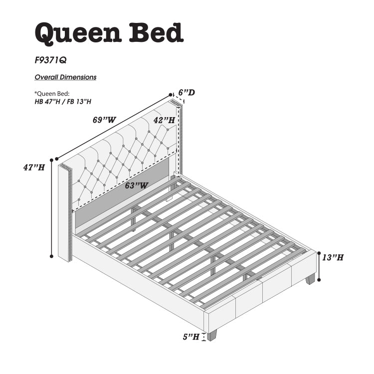 Queen Bed In Blue Gray