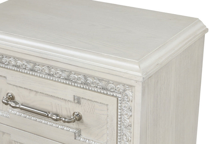 Traditional Style 1Pc Nightstand French And English Dovetail Drawers Ball Bearing Glide Usb Port Creamy White Finish Bedroom Furniture