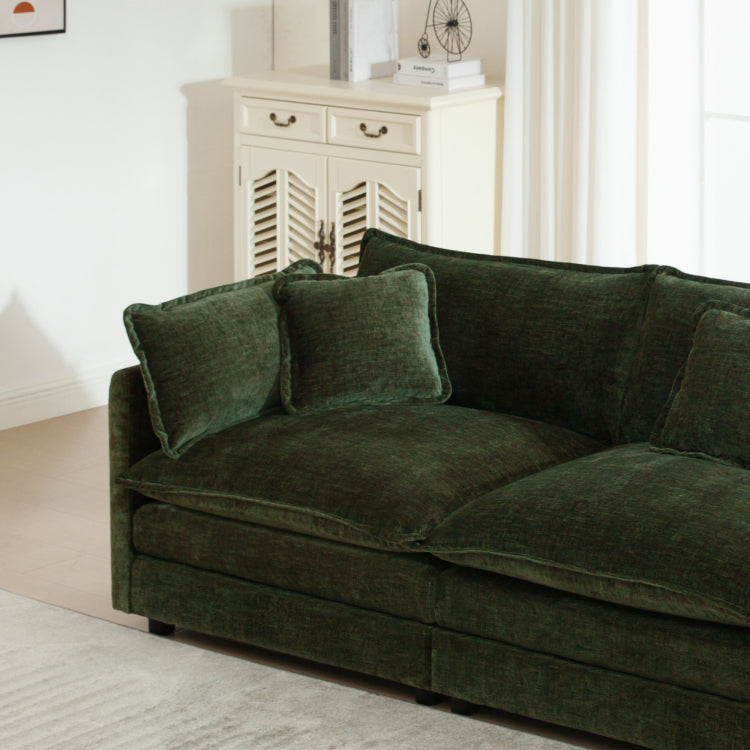2 Piece Upholstered Sofa, Living Room Sectional Sofa Set Modern Sofa Couches Set , Deep Seat Sofa For Living Room Apartment, 1 3 Seat Green Chenille