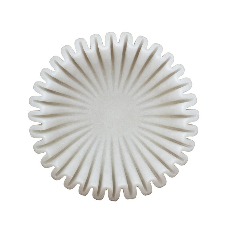 D9.5X2.5" Wavy Sand And Resin Bowl With Textured White Finish