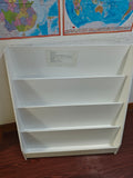 4 Tier Kids Bookshelf, Toddler Book Display Shelves, Helps Keep Bedrooms, Playrooms, And Classrooms Organized,White