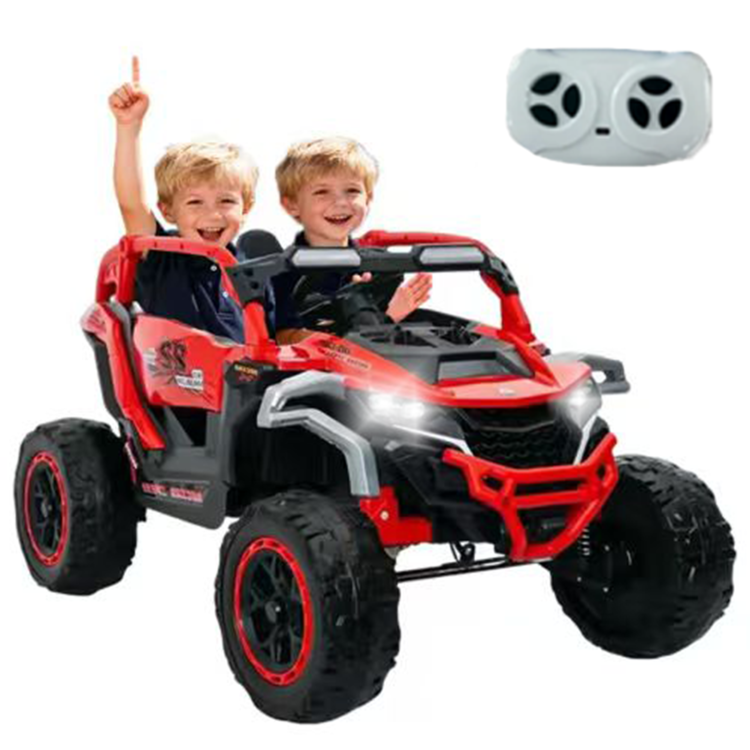 Ride On Models Truck Car 12V Kids Electric Vehicles, Remote Control, Front & Rear Shock Suspension, 2 Seater Utv, Flashlights And A Built In Music Player, For Age 3 6 Years Old Red