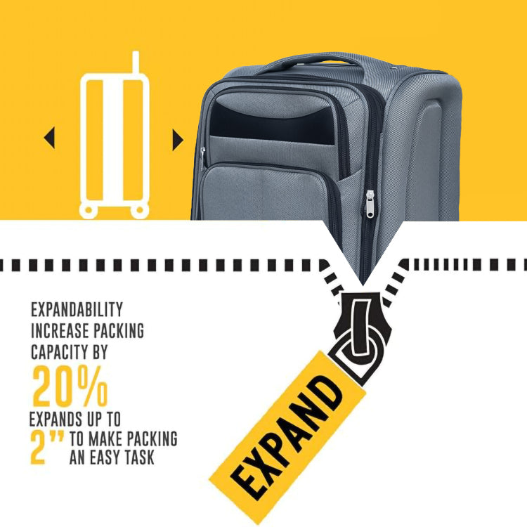 20 24 Travel Case Two Piece Suitcase Set Oxford Trolley Case Without Password Lock Universal Wheel Oxford Cloth Backpack Gray