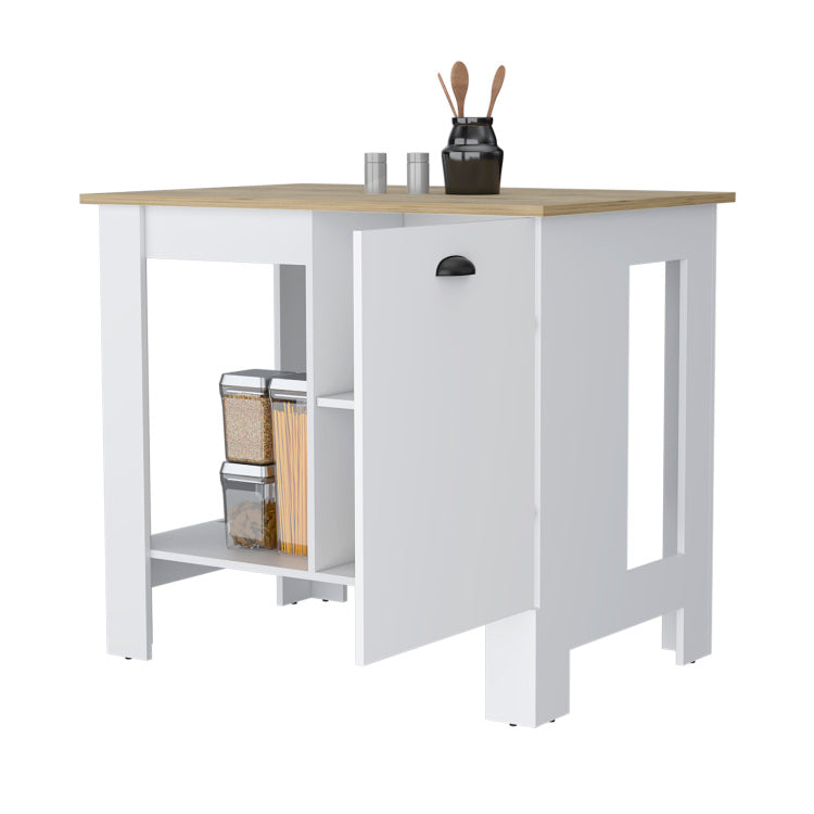 Lander Kitchen Island With Single Door And Lower Open Shelf